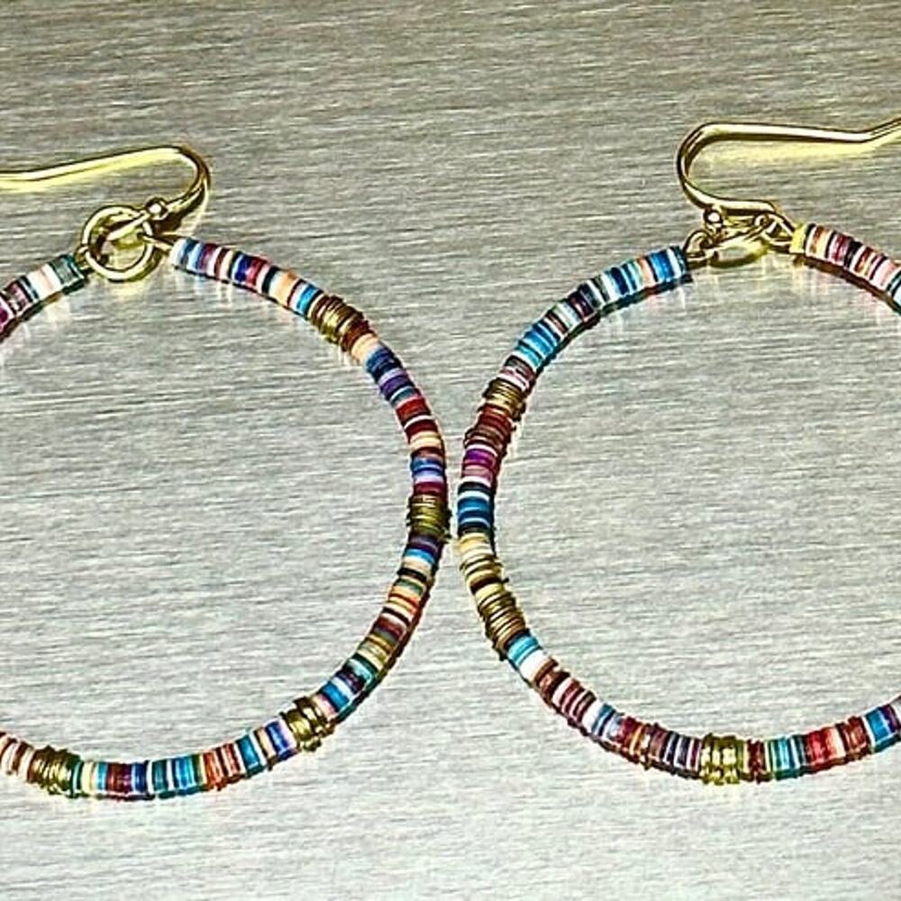 Festival of Color Sequin Round Earrings